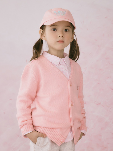 키즈어패럴 - 마리떼프랑소와저버 (Marithe Francois Girbaud) - ENFANT V NECK CARDIGAN pink