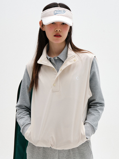 골프 - 클로브  (CLOVE) - [23FW clove] Golf Snap Vest (Light Beige)