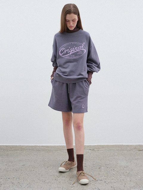 팬츠 - 벤시몽 (BENSIMON) - CIRCLE LOGO SWEATSHORTS - CHARCOAL
