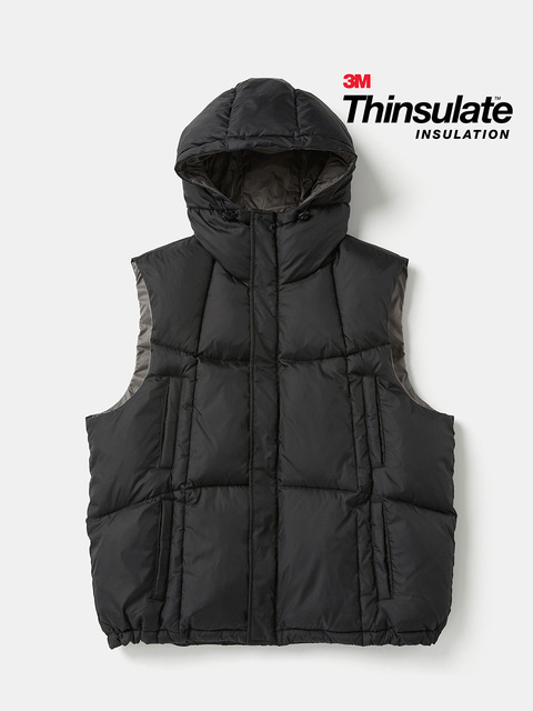 아우터 - 코프위 (COFWI) - [3M Thinsulate] Mountian Hooded Padding Vest BLACK
