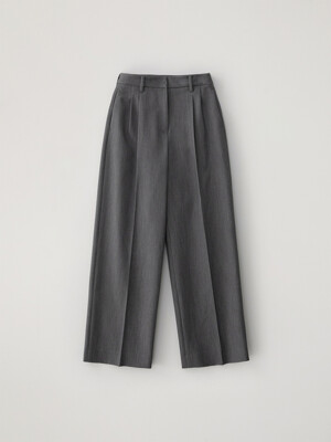 WIDE TUCK PANTS (CHARCOAL)