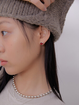 red agate verre earring