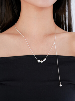 [SILVER] DROP BALL SN CHAIN NECKLACE