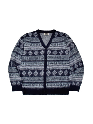 Ethnic Pattern Cardigan - Navy