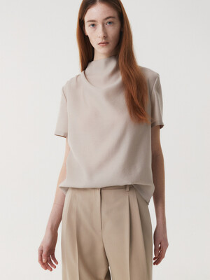 COWL NECK BLOUSE (BEIGE)