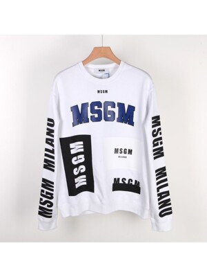 [MSGM] 멀티로고 맨투맨 화이트 MM173