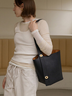 2way Bucket Bag Ople Leather_ Black