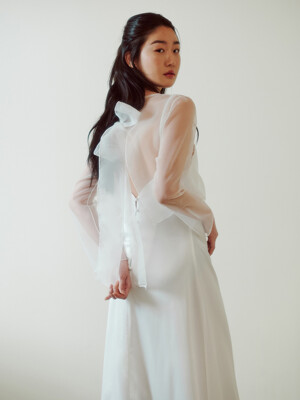 Bridal Organza Vest Slip Dress_white