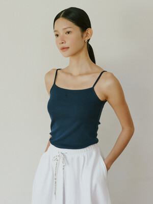 24 summer Basic cotton sleeveless top_Navy
