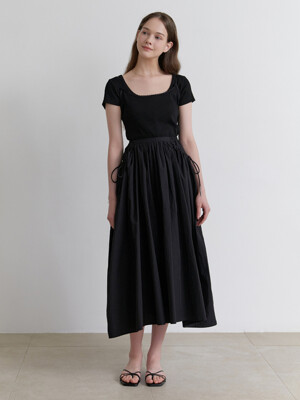 Basket strap skirt (black)