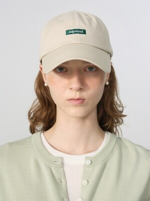 box logo washed cap - light beige