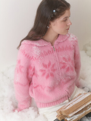 Snowball knit cardigan (pink)