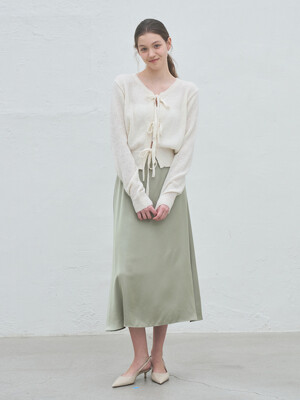 SIGNATURE FLARE MIDI SKIRT_OLIVE GREEN