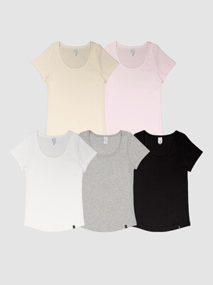 [단독 컬러추가] D. BASIC COTTON BABY ROUND-NECK TEE - 5 COLOR