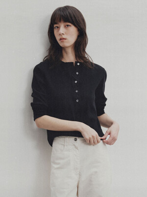 Vintage button t-shirt (Black)