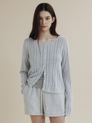 FLO PUNCHING CARDIGAN_LIGHT BLUE