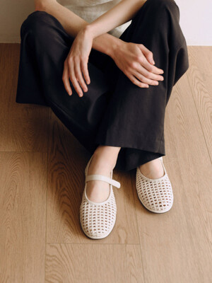 Danghye mary jane shoes Mesh Ivory