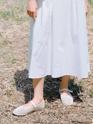 Danghye mary jane shoes Mesh Ivory
