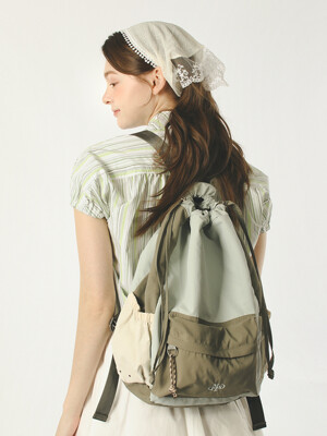 Mixed Easy Draw Backpack_Mint gray