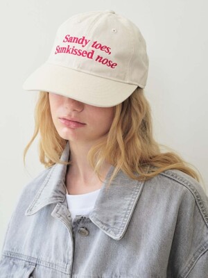 Typo Cotton Baseball Cap, Ivory