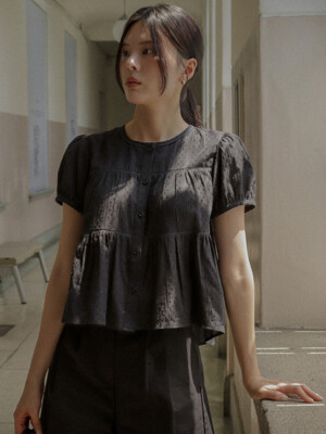 Shirring blouse TISU03BL17_Black