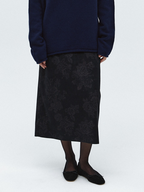 스프링크로커스 Corduroy Floral Skirt-Black