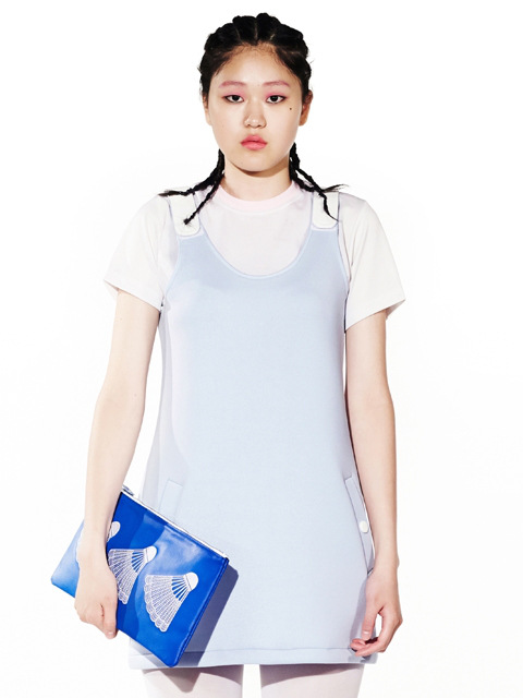 TWO VELCRO OVERALL DRESS_SKYBLUE