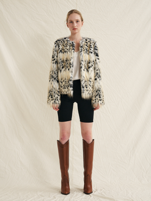 Gillse fake fur Jacket [Leopard]