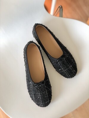 Kiki Flats - Black Tweed