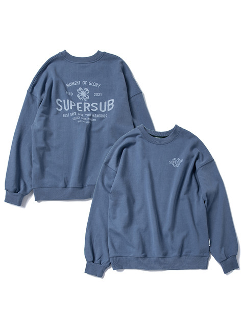 티셔츠,티셔츠 - 슈퍼서브 (SUPERSUB) - 클로버 피그먼트 스웻셔츠(블루)