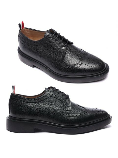 럭셔리슈즈 - 톰 브라운 (THOM BROWNE) - 22SS 남성 삼선탭 클래식 롱윙 브로그 슈즈 (MFD002H_00198_001_22S)