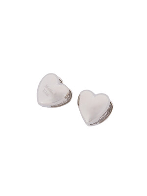 VOLUME HEART EARRING IN SILVER