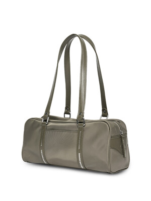 line boston bag (라인보스턴백) - glossy khaki