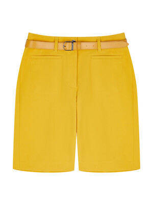 SLIM CUT HALF PANTS - YELLOW