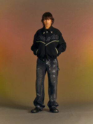 LEMMANS WOOL BLOUSON JACKET awa553m(BLACK)