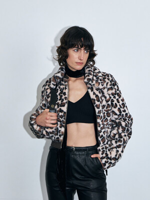 Eco-friendly Leopard Fur Jacket