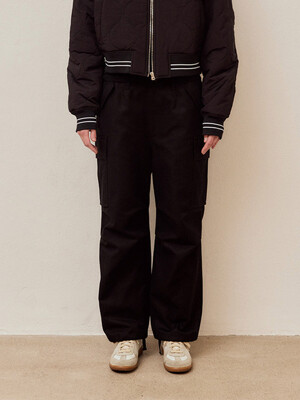 [FW23] M65 FRENCH WORKER SERGE CARGO PANTS (BLACK)