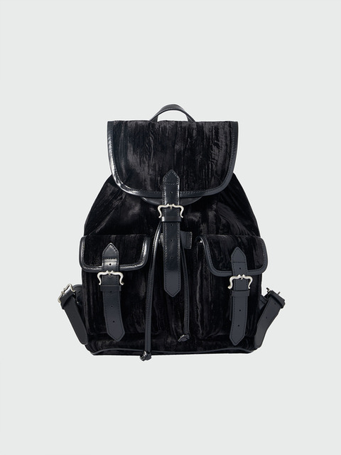 백팩 - 잉크 (EENK) - HOEVER Buckled Pocket Backpack - Black