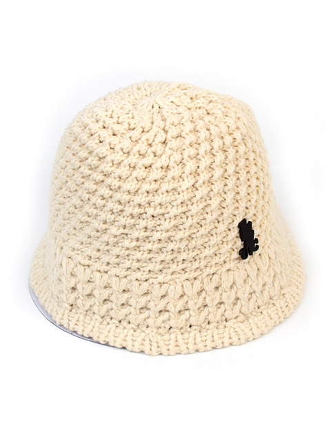 모자,모자 - 유니버셜 케미스트리 (Universal chemistry) - Onetone Ivory Knit Bucket Hat 니트버킷햇