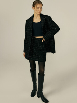 23FW WINTER TWEED HARF COAT_2COLOR