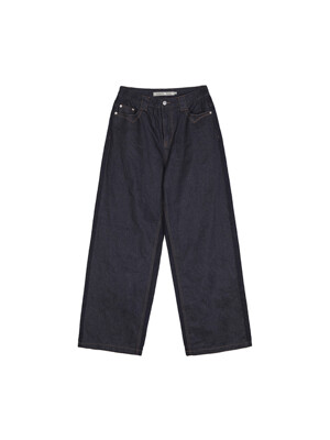 POCKET STITCH COATING DENIM PANTS IN NAVY