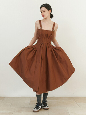 EDA Strap Dress-Brown