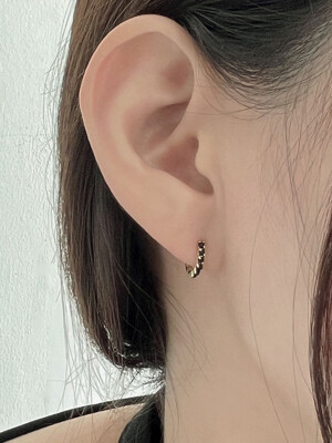 14k onyx one touch ring earring