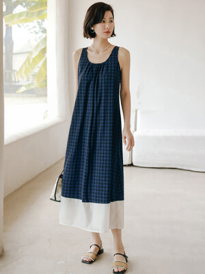 LS_Blue plaid sleeveless dress