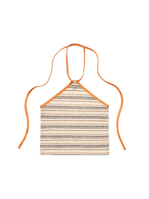 Stripe Knit Halter Top Orange Stripe