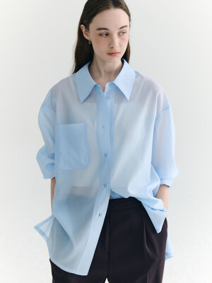 Sheer Belted Shirt_3color