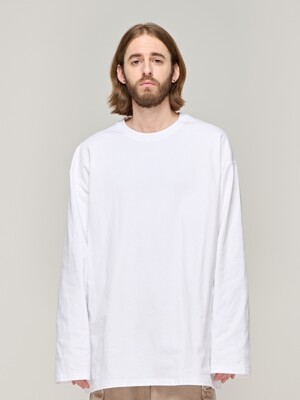 CB HEAVY OVER LONG SLEEVE TEE (WHITE)