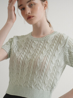 Summer Round Cable Half knit (Mint)