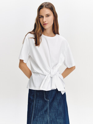 Waist Tied Detail T-shirts OFF WHITE