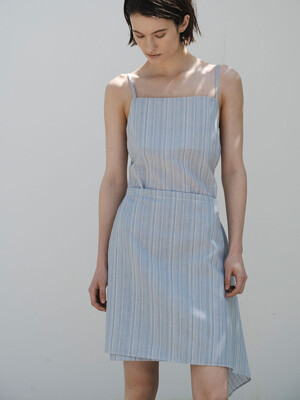 Stripe Wrap Mini Dress_light blue